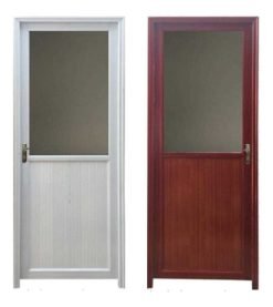 Puerta Exterior Aluminio Ciegas O Vidrio Nuevas Marron Blanc