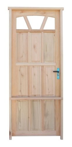 Puerta Waluminio Madera Exterior Natural 85x205x2.5 Cm.