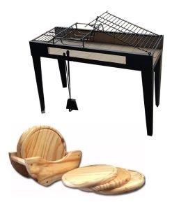 Parrilleros De Chapa Revestidos+ Set De Tablas De Asador