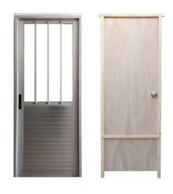 Puerta Aluminio Frente Exterior + Puerta De Madera Interior