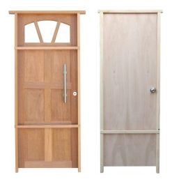 Puerta Madera Exterior Cedro + Puerta Interior Eucaliptos