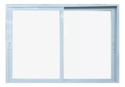 Ventana Corrediza Waluminio Anodizado Corrediza Blanco Rectangular De Aluminio 150cm X 120cm X 5cm