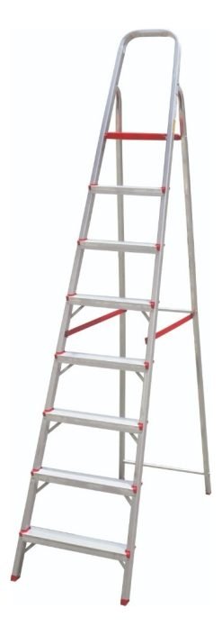 Escalera De Aluminio 8 Escalones Botafogo Color Rojo