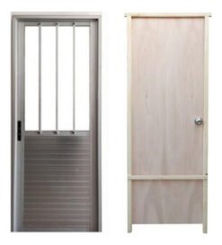 Puerta Aluminio Frente Exterior Mas Puerta De Madera Interior Color Crema