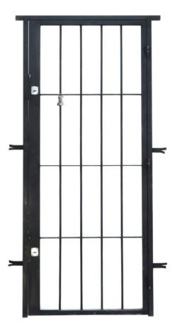 Reja Exterior De Puerta Walumino Waluminio Puerta Reja De 85cm X 205cm Barra De 16mm Color Negro Pintado
