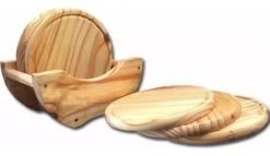 Set De Tablas De Asado Madera Redondas Color No Aplica Liso