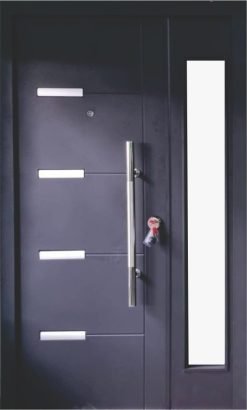 Puerta Blindadas Exterior Chapa Barral Y Acople De Abrir Color Negro