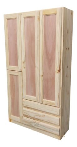 Placares Ropero De Madera Maciza Grandes En Pino Color Marrón Claro