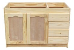 Mueble Bajo Mesada Madera 2 Puertas Color Crema Waluminio