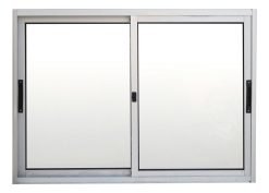 Ventana Aluminio De 1.0 X 80 Corrediza Serie Premium Color Plateado