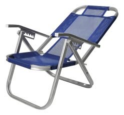 Silla De Playa Plegable Botafogo Lar & Lazer, Color Azul