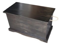 Baúl Madera Pie De Cama - Living - Dormitorio Lustrado Color Negro