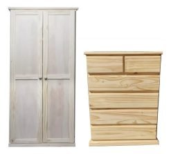 Cómoda Cajonera De Madera + Mueble Biblioteca Multiuso