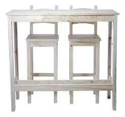 Mesa Barra Desayunador Madera Con 2 Sillas