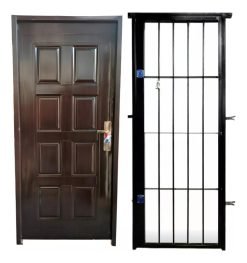 Puerta Exterior Doble Chapa Con Puerta Reja Incluida
