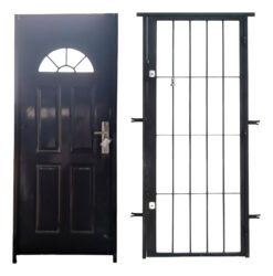 Puerta Waluminio Con Reja Pintada 85x205 Cm.