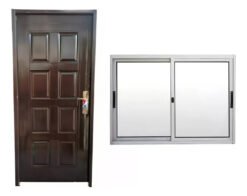 Ventana Aluminio De 1.20 X 1.0 Con Puerta De Chapa Exterior