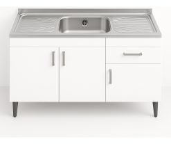 Bajo Mesada Cocina 2 Puertas Pileta Acero Inoxidable Incluid