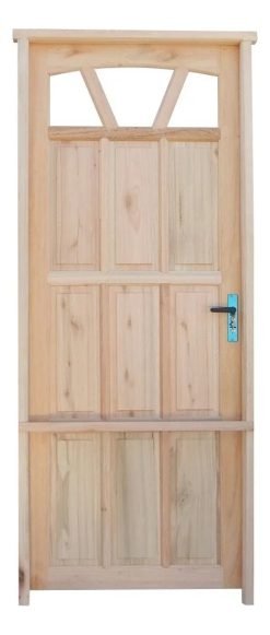 Puerta Waluminio Madera Exterior Natural 85x205x2.5 Cm.
