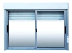 Ventana Con Cortina Enrollar 150 X 120 Waluminio Ad409