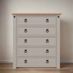 Comoda Cajonera Madera Maciza 5 Puertas Linea Mexicana