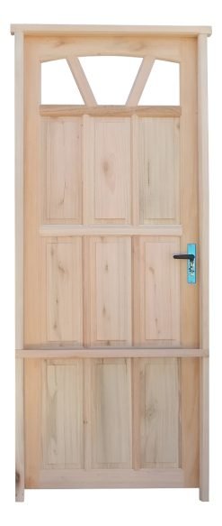 Puerta Waluminio Madera Exterior Natural 85x205x2.5 Cm.