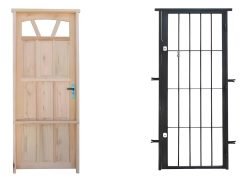 Puerta Exterior Madera Con Puerta Reja
