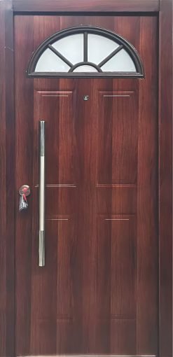 Puerta Exterior Blindada Con Barral Largo Y Vidrio