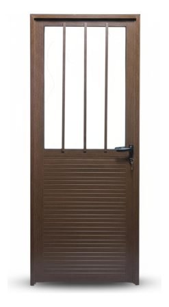 Puerta Waluminio Aluminio Abatible 80x200 Ext. Madera.