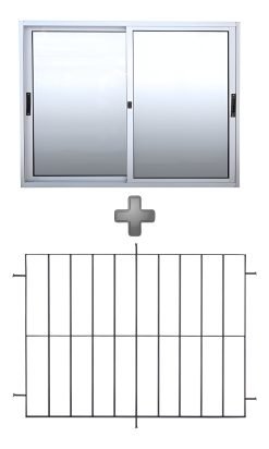 Ventana Aluminio Con Reja Incorporada 60 X 40