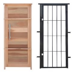 Puertas Exterior Madera Barral Con Puerta Reja