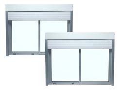 Ventana Aluminio Kit 2 Monoblock Rectangular 120x100 Cm