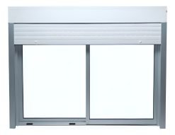 Ventana Monoblock Aluminio Corrediza Cortina 150 X 120