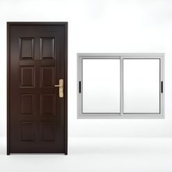 Ventana Aluminio De 1.20 X 1.0 Con Puerta De Chapa Exterior