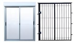 Puerta Ventana Aluminio Monoblock 150 X 200 + Puerta Reja