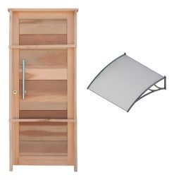 Puerta Exterior Madera Con Alero Policarbonato