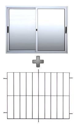 Ventana De Aluminio 1.20 X 1.0 Con Reja 12mm Incorporada