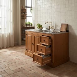 Bajo Mesada Madera Maciza Pileta Acero Inoxidable