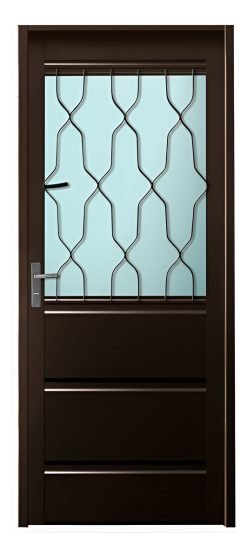 Waluminio Puertas Chapa Simple Con Postigo Ventana De Abrir Color Negro