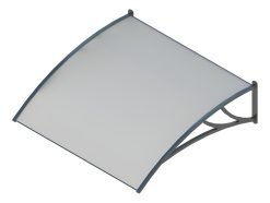 Alero Policarbonato Waluminio Marrón Oscuro 1.20x80cm Protección Uv Y Agua