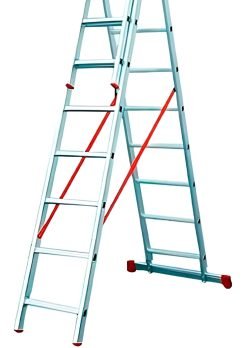 Escalera Extensa Triple De Aluminio 3 X 9 Esc0709 Botafogo Color Plateado