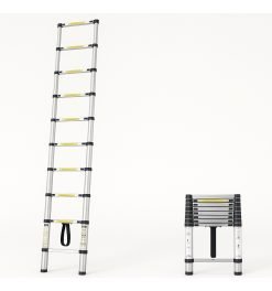 Escalera Telescópica Waluminio Jd1039 Practica 10 Escalones Plateado