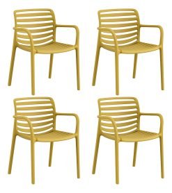 Silla De Jardin Polipropileno Kit X4 Super Resistente