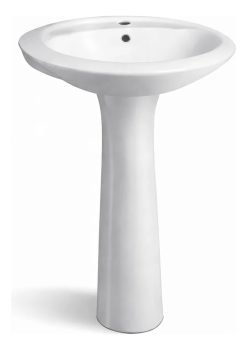 Lavatorio Baño Con Pedestal Blanco Moderno