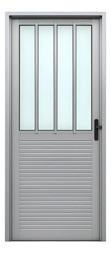 Puertas Exterior De Aluminio Y Vidrio Serie 30 Color Plateado Izquierda