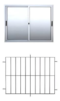 Ventana Corrediza Aluminio 150x120 Cm Con Reja Waluminio