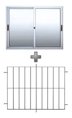 Ventana Aluminio Con Reja 16mm Incluida De 1.0 X 1.0