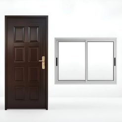 Puerta Exterior Doble Chapa Y Ventana Aluminio 1.20 X 1.0