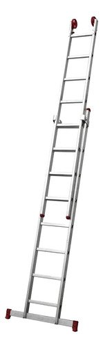 Escalera Extensible De Aluminio Botafogo 16 Escalones 4.1 M Plateado