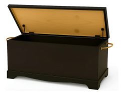 Baúl Madera Pie De Cama Living Y Cormitorio Lustrado Color Negro Waluminio